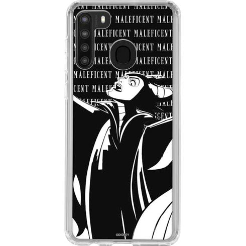 Disney Villains Maleficent Black and White Galaxy A21 Clear Case
