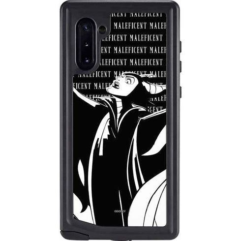 Disney Villains Maleficent Black and White Galaxy Note 10 Waterproof Case
