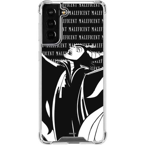 Disney Villains Maleficent Black and White Galaxy S21 FE Clear Case