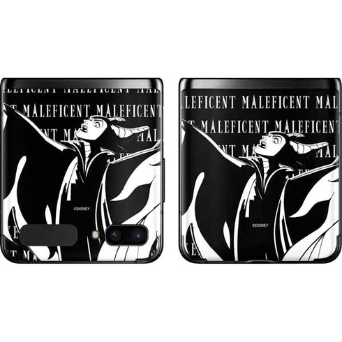 Disney Villains Maleficent Black and White Galaxy Z Flip Skin