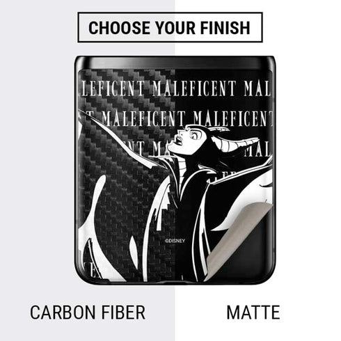 Disney Villains Maleficent Black and White Galaxy Z Flip Skin