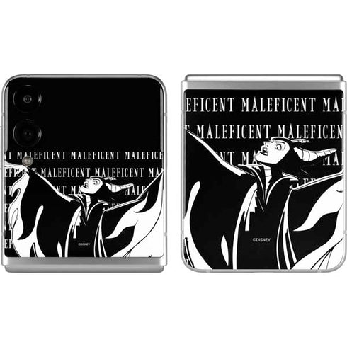 Disney Villains Maleficent Black and White Galaxy Z Flip4 5G Skin