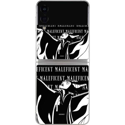 Disney Villains Maleficent Black and White Galaxy Z Flip4 5G Skin