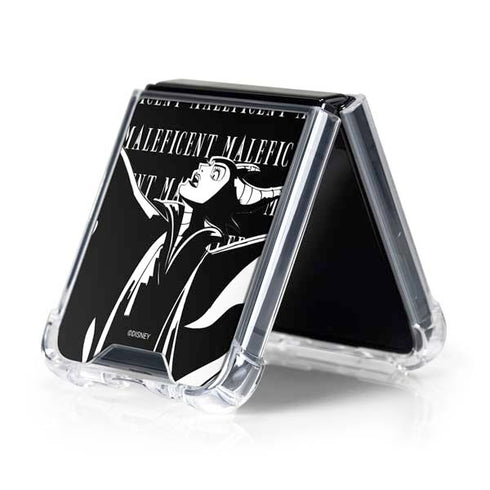 Disney Villains Maleficent Black and White Galaxy Z Flip5 5G Clear Case