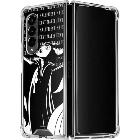 Disney Villains Maleficent Black and White Galaxy Z Fold4 5G Clear Case