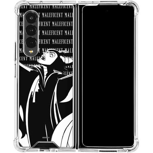 Disney Villains Maleficent Black and White Galaxy Z Fold4 5G Clear Case
