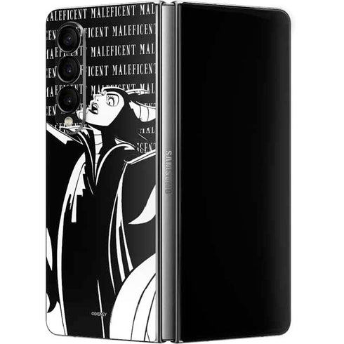 Disney Villains Maleficent Black and White Galaxy Z Fold4 5G Skin