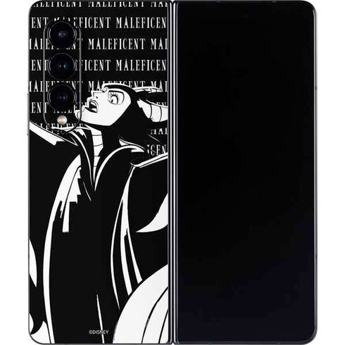 Disney Villains Maleficent Black and White Galaxy Z Fold4 5G Skin
