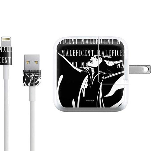 Disney Villains Maleficent Black and White iPad Charger (10W USB) Skin