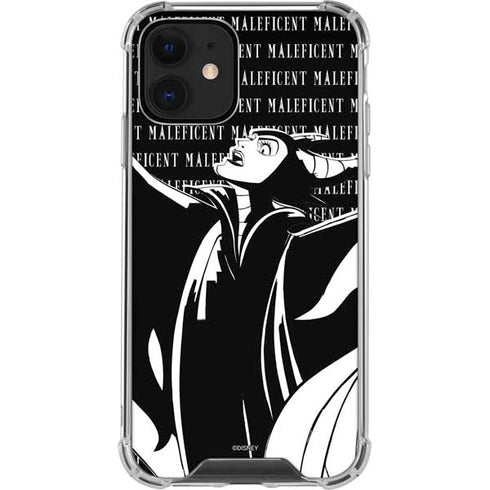 Disney Villains Maleficent Black and White iPhone 12 Clear Case