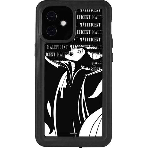 Disney Villains Maleficent Black and White iPhone 12 Mini Waterproof Case