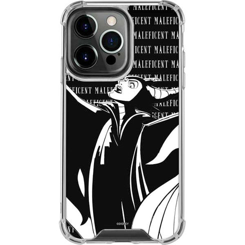 Disney Villains Maleficent Black and White iPhone 14 Pro Clear Case