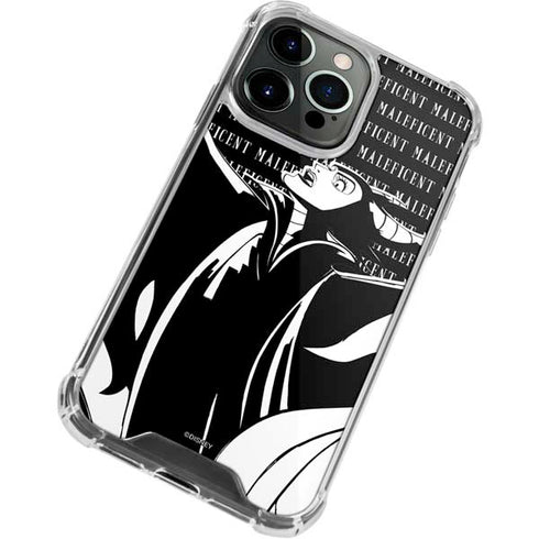 Disney Villains Maleficent Black and White iPhone 15 Pro Max Clear Case