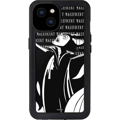 Disney Villains Maleficent Black and White iPhone 15 Plus Waterproof Case