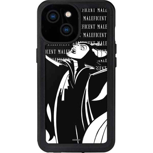 Disney Villains Maleficent Black and White iPhone 15 Waterproof Case
