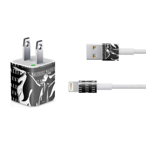 Disney Villains Maleficent Black and White iPhone Charger (5W USB) Skin