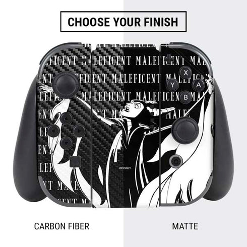 Disney Villains Maleficent Black and White Nintendo Switch Bundle Skin