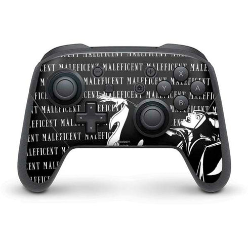 Disney Villains Maleficent Black and White Nintendo Switch Pro Controller Skin
