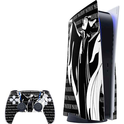 Disney Villains Maleficent Black and White PS5 Bundle Skin