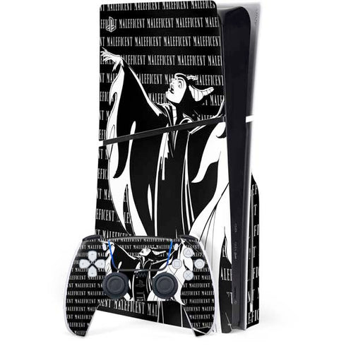 Disney Villains Maleficent Black and White PS5 Slim Disk Bundle Skin
