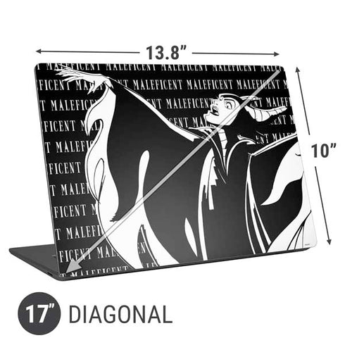 Disney Villains Maleficent Black and White Universal Laptop 17in (13.8 x 10in) Skin