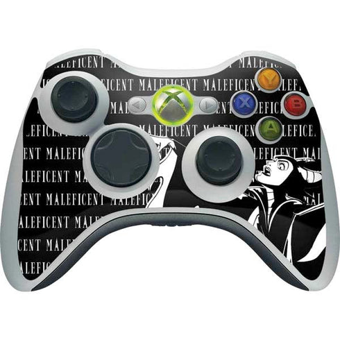 Disney Villains Maleficent Black and White Xbox 360 Wireless Controller Skin