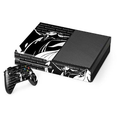 Disney Villains Maleficent Black and White Xbox One Console and Controller Bundle Skin