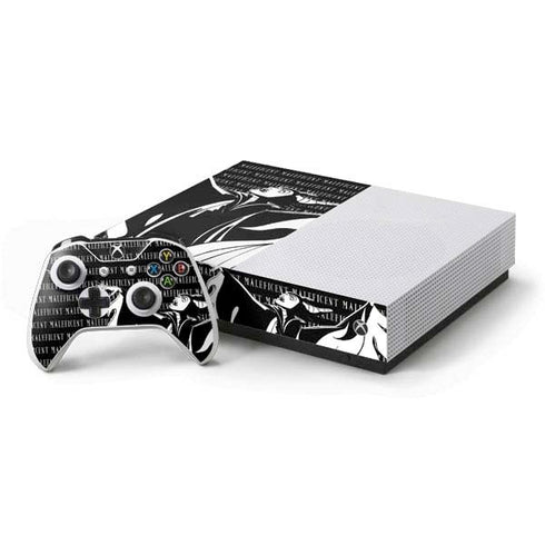 Disney Villains Maleficent Black and White Xbox One S All-Digital Edition Bundle Skin