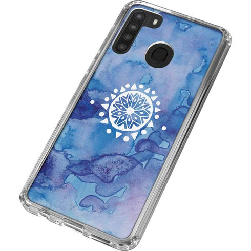 Mandala Symmetry Galaxy A21 Clear Case