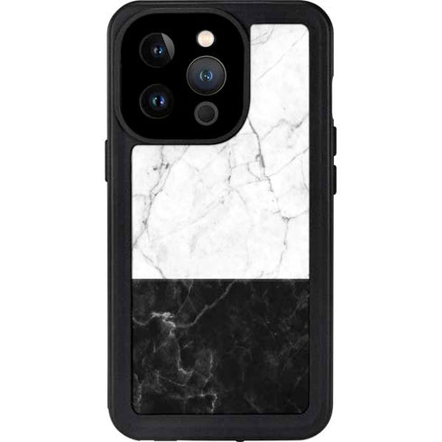 Marble Split iPhone 14 Pro Waterproof Case