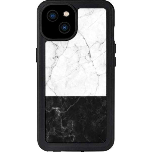 Marble Split iPhone 15 Plus Waterproof Case