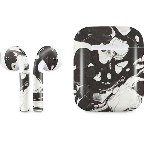 Marbleized Black Apple AirPods 2 Skin