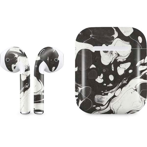 Marbleized Black Apple AirPods Skin