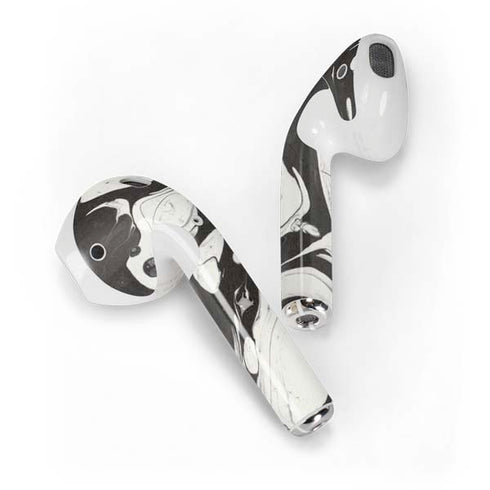 Marbleized Black Apple AirPods Skin
