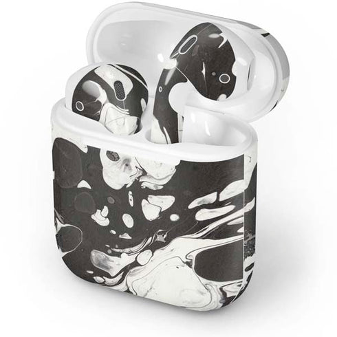 Marbleized Black Apple AirPods Skin