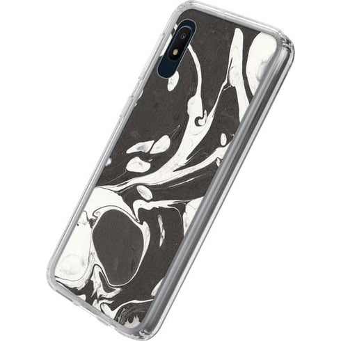 Marbleized Black Galaxy A10e Clear Case
