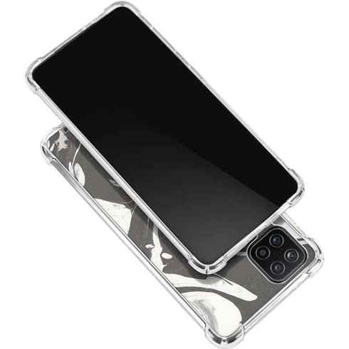 Marbleized Black Galaxy A12 Clear Case