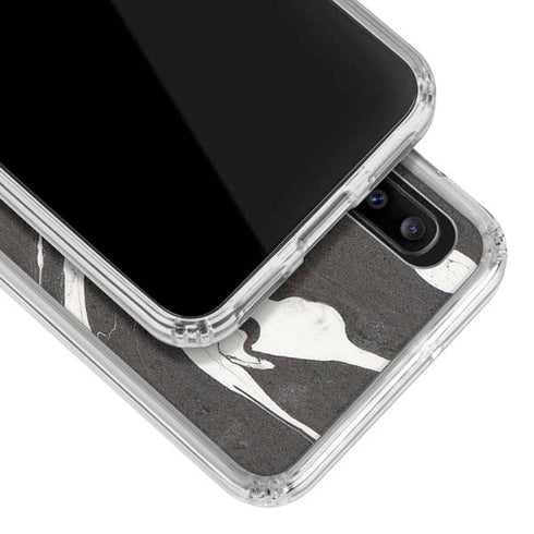 Marbleized Black Galaxy A20 Clear Case