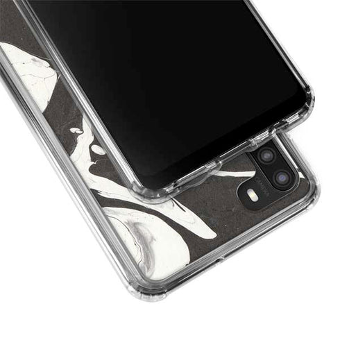Marbleized Black Galaxy A21 Clear Case