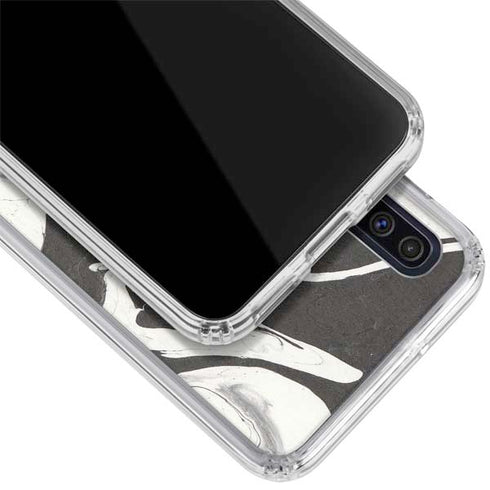 Marbleized Black Galaxy A50 Clear Case