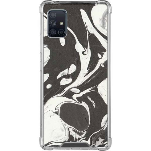 Marbleized Black Galaxy A51 5G Clear Case