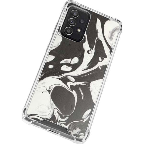 Marbleized Black Galaxy A52 5G Clear Case