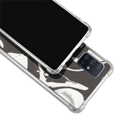 Marbleized Black Galaxy A71 5G Clear Case