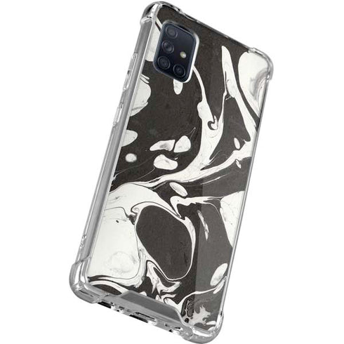 Marbleized Black Galaxy A71 5G Clear Case
