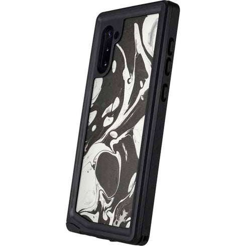 Marbleized Black Galaxy Note 10 Waterproof Case
