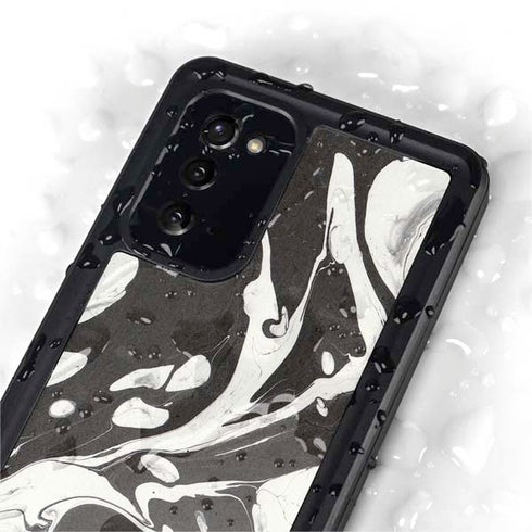 Marbleized Black Galaxy Note20 5G Waterproof Case