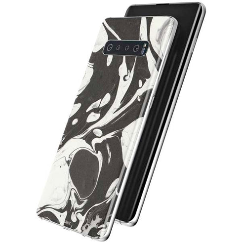 Marbleized Black Galaxy S10 Skin