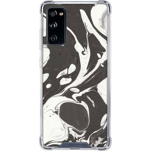 Marbleized Black Galaxy S20 FE Clear Case