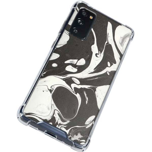 Marbleized Black Galaxy S20 FE Clear Case