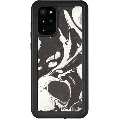 Marbleized Black Galaxy S20 Plus Waterproof Case